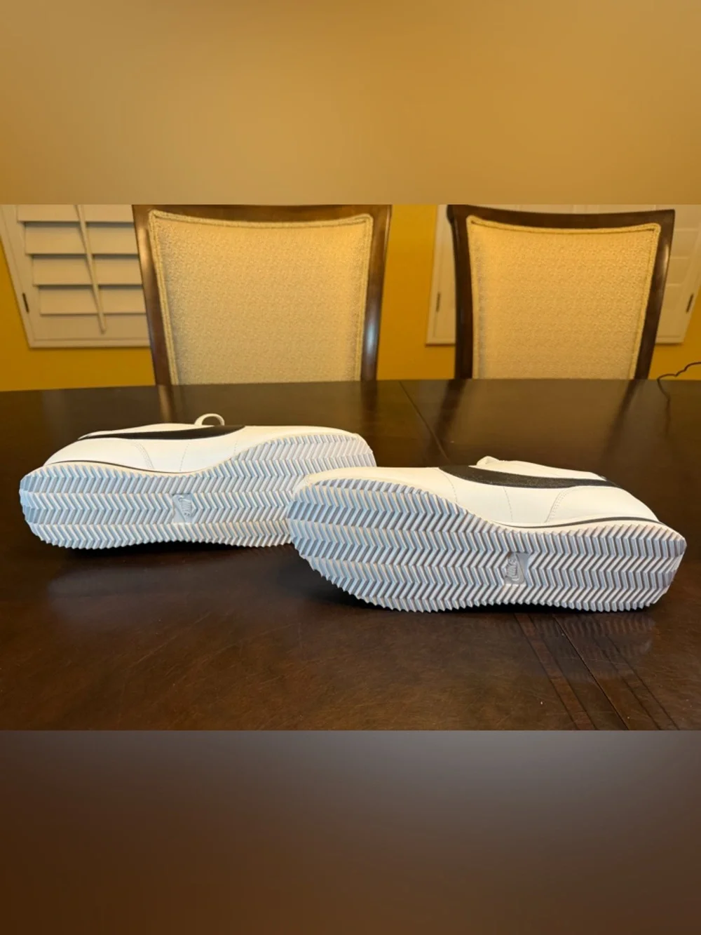 New Nike Cortez Leather White Black Sneaker Shoes Size US 12